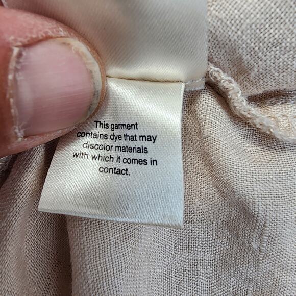 Anthropologie Maeve Womens Top Small Beige Linen Button Up Lagenlook Capsule - Picture 8 of 15